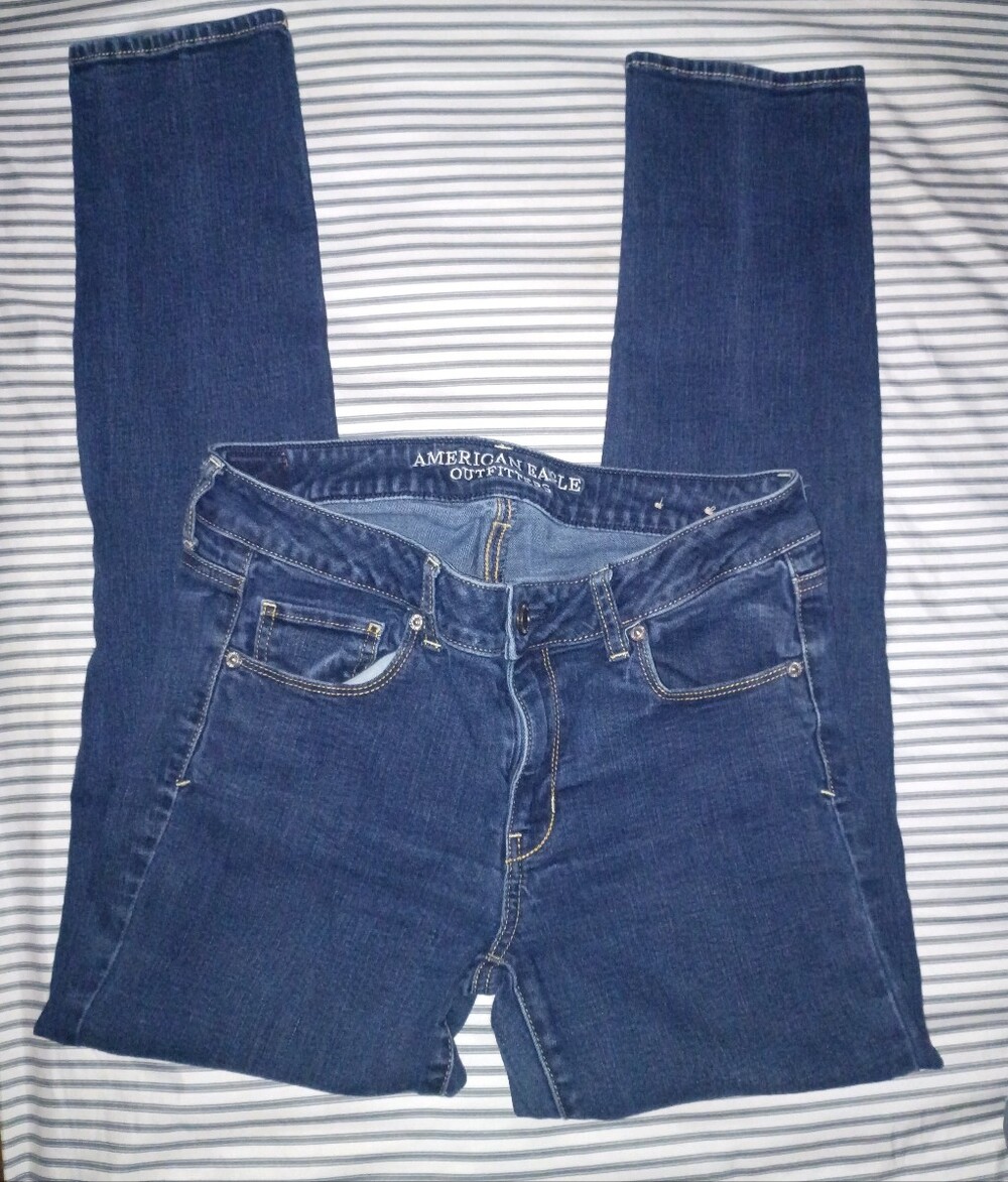 American Eagle Outfitters Women’s Dark Blue Skinny Jeans Size 10 Regular